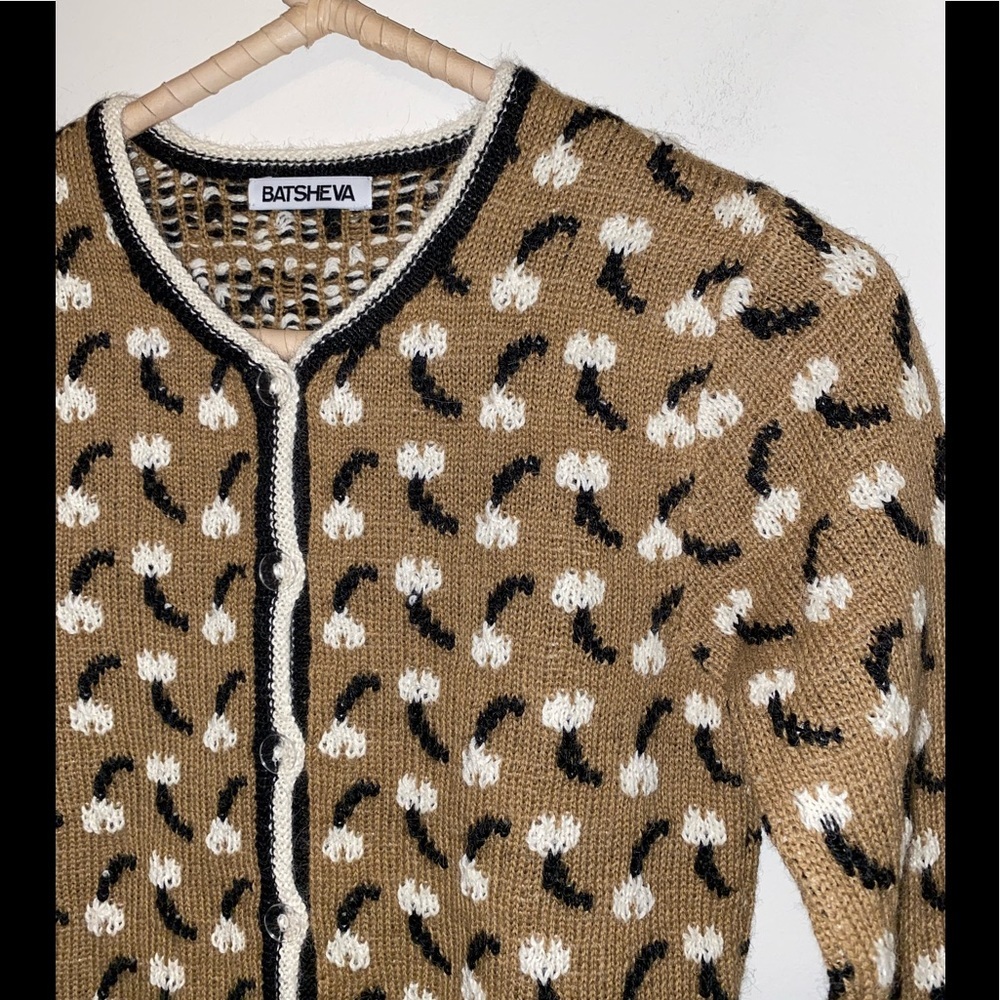 NWOT Batsheva Tulip intarsia alpaca cardigan - Picture 8 of 10